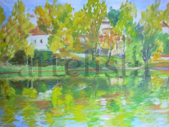 Paisaje con reflejos Oil Canvas Landscaping