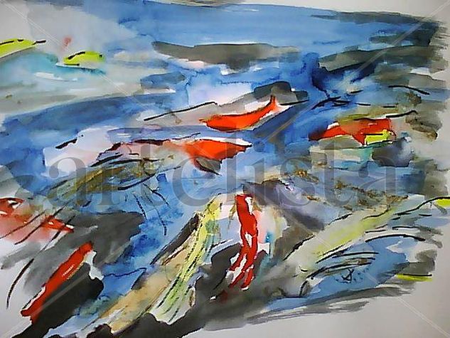 Peces en moviento Watercolour Paper Others