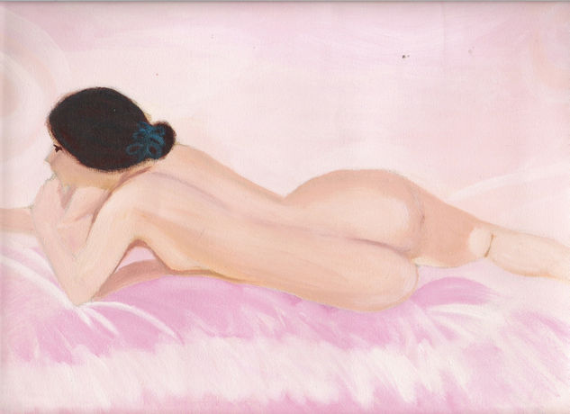 Venus en rosa Óleo Papel Desnudos