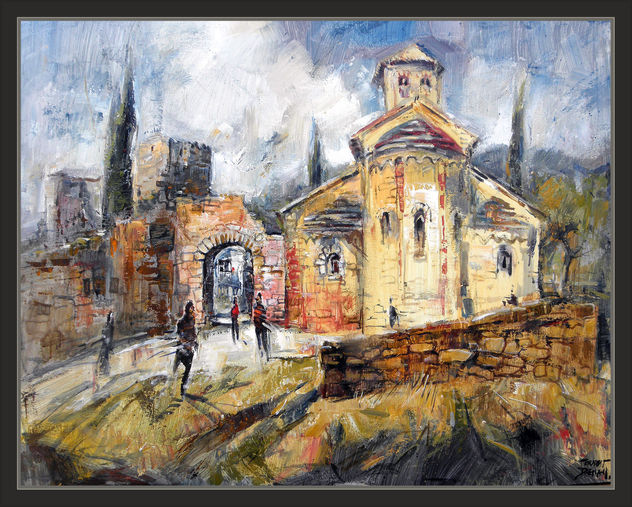 ERMITA-ROMANICO-PINTURA-ARTE-PAISAJE-CASTELLNOU DE BAGES-CUADROS-PINTOR-ERNEST DESCALS