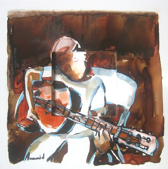 Niño tocando la guitarra Oil Others Figure Painting