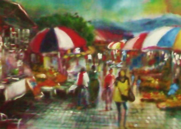 mercado de antigua guatemala Oil Canvas Landscaping