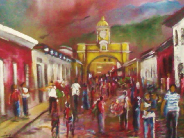 el arco de antigua guatemala Oil Canvas Landscaping