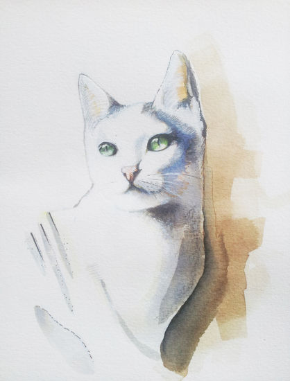 Caturday Cat II Media Mixta Papel Animales