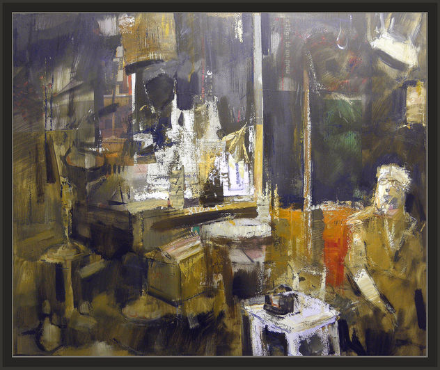 MEDITACION-ESTUDIO-INTERIORES-PINTURA-CUADROS-PERSONAJES-PINTOR-ERNEST DESCALS