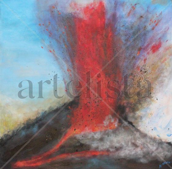 ERUPCION Mixed media Canvas Landscaping