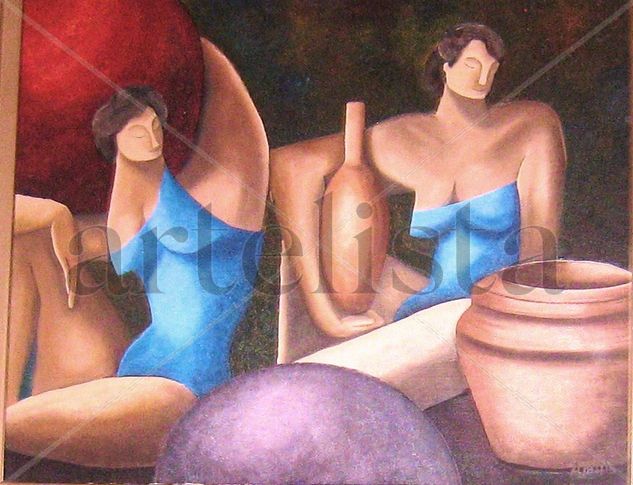 EQUILIBRISTAS Oil Canvas Figure Painting