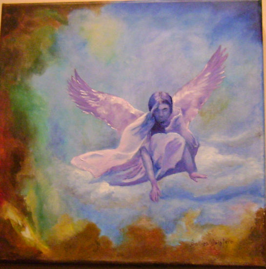 El ángel sentado Oil Canvas Figure Painting