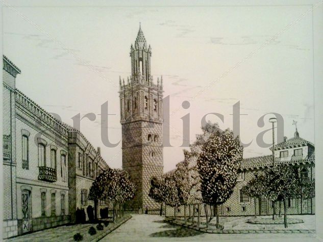 IGLESIA DE  AMPUDIA (Palencia) PLUMILLA Ink