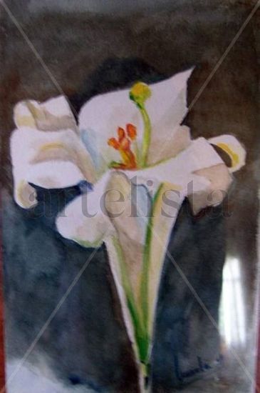 flor blanca Watercolour Paper Floral Painting