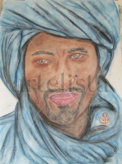 Tuareg Pastel Paper Portrait