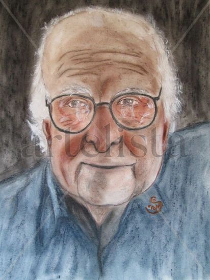 Peter Higgs Pastel Papel Retrato