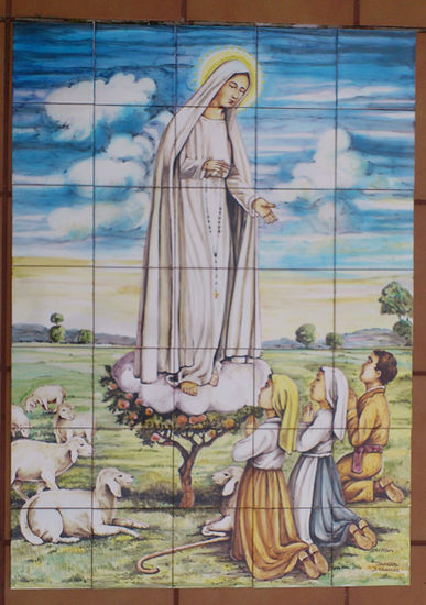 Cuadro en ceramica de la Virgen de Fatima 