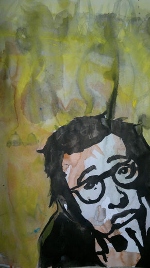 moi woody allen Ink Paper Portrait