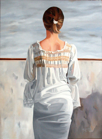 No llega Oil Canvas Figure Painting