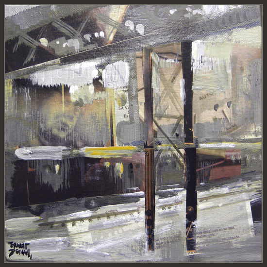 ESTACION-FERROCARRILES-TREN-PAISAJE-URBANO-PINTURA-CUADROS-PINTOR-ERNEST DESCALS Oil Canvas Landscaping