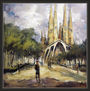 PAISAJE-BARCELONA-SAGRADA FAMILIA-MONUMENTOS-MODERNISTAS-MODERNISMO-PINTURA-CUADROS-PINTOR-ERNEST DESCALS