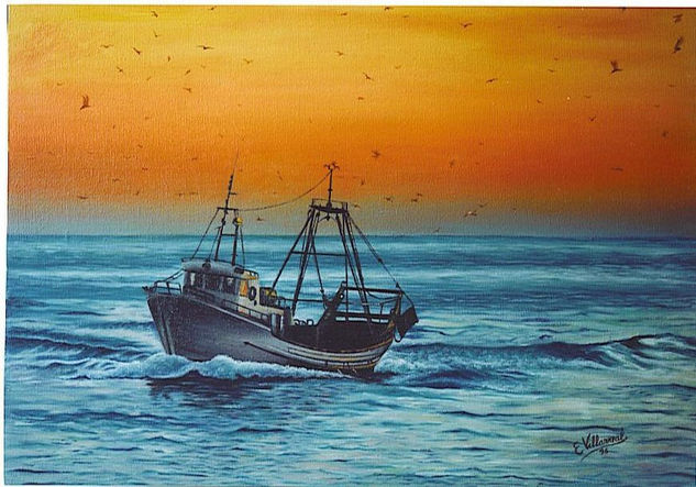 El regreso Oil Canvas Marine Painting