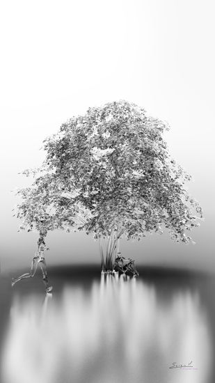 Crystal Tree (black and white) 