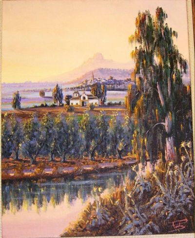 ULTIMAS LUCES DE LA TARDE Oil Canvas Landscaping