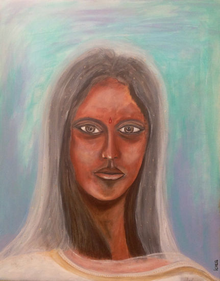 La indu Acrylic Canvas Figure Painting