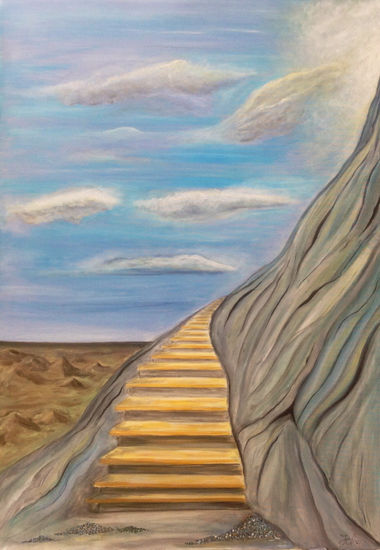 Escalones  de vida Acrylic Canvas Landscaping