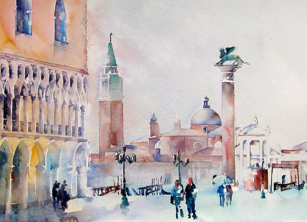 La Piazzeta, by Amapola Herrera Watercolour Paper Others