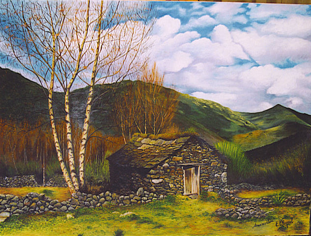 cabaña pastores Oil Canvas Landscaping