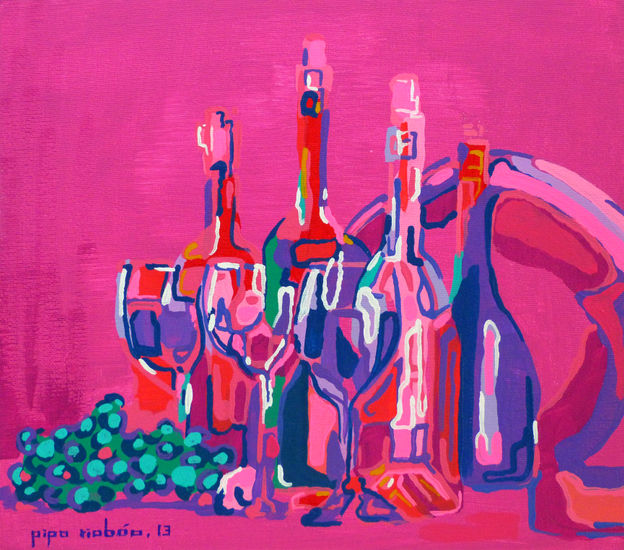 VINOPLASTICA-SERIE BODEGA-#100 Acrylic Canvas Still Life Paintings