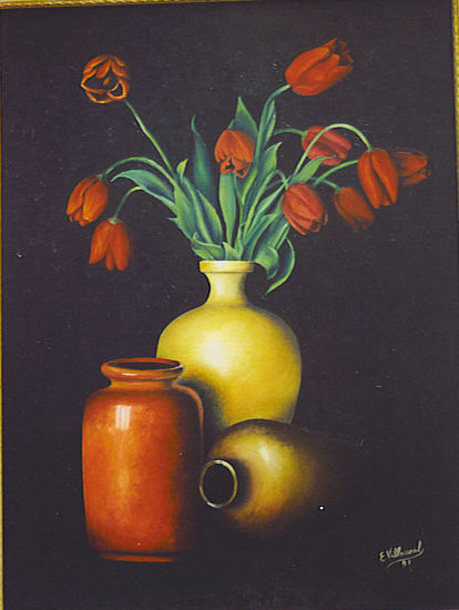 bodegón con flores Oil Canvas Floral Painting