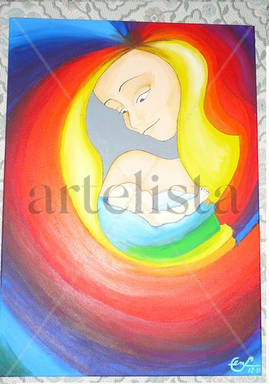 Maternidad Acrylic Canvas Figure Painting