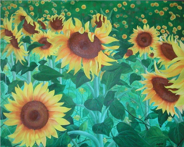 Los Girasoles Óleo Lienzo Paisaje