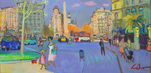 Paseo de Gracia Oil Canvas Landscaping