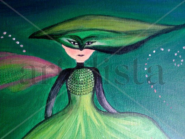 Hada verde Acrylic Canvas Figure Painting