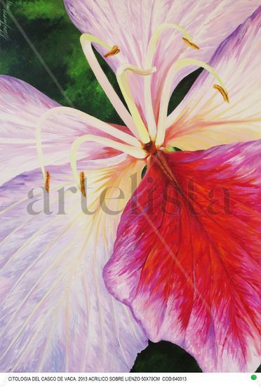 BENDITO ESTIGMA ENTRE TODOS LOS ESTAMBRES Acrylic Canvas Floral Painting