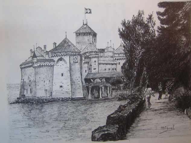 Chateau de Chillon, Veytaux, Suiza Ink