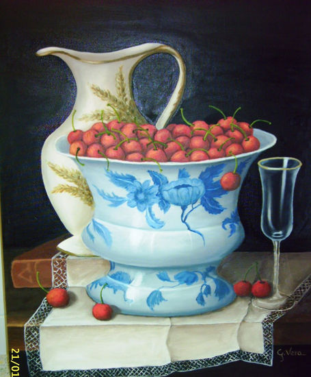 Cerezas Oil Canvas Still Life Paintings