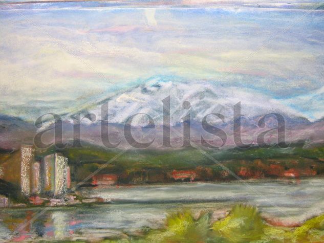 montañas nevadas Pastel Papel Paisaje