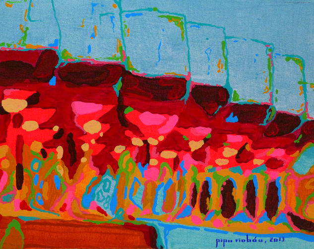 VINOPLASTICA-SERIE BODEGA#088 Acrylic Canvas Still Life Paintings