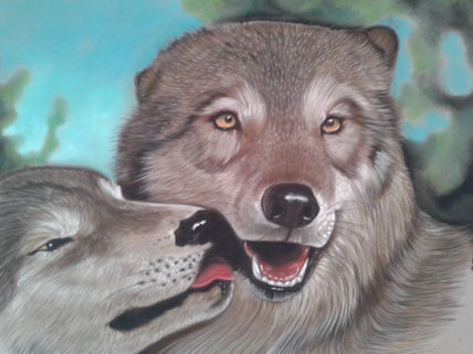 Lobos a pastel