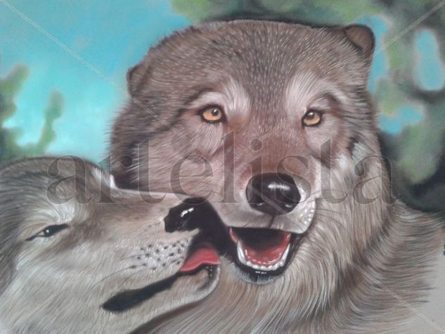 lobos a pastel Pastel Papel Animales