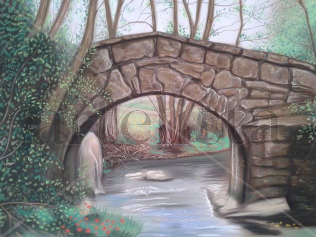 puente a pastel Pastel Papel Paisaje