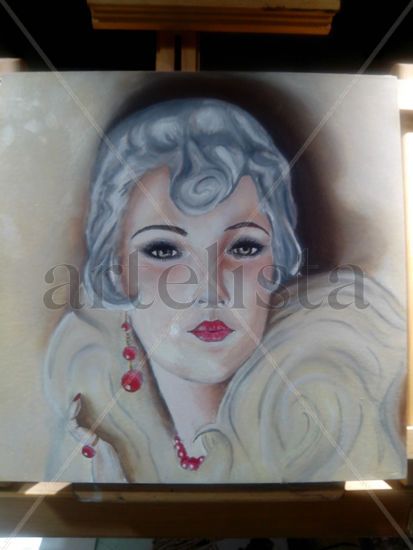 HOMENAJE A ALBERTO VARGAS Oil Panel Portrait