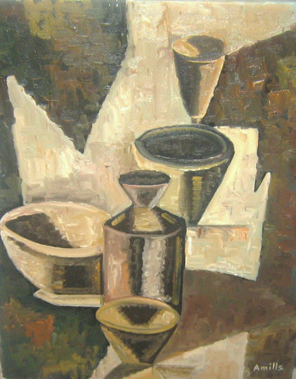 CINCO OBJETOS Oil Canvas Still Life Paintings