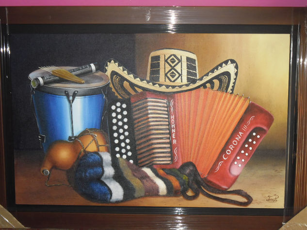 Típico de acordion Acrylic Canvas Still Life Paintings