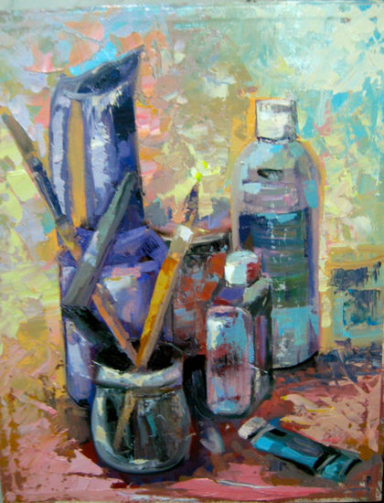 Mis bartulos Oil Panel Still Life Paintings