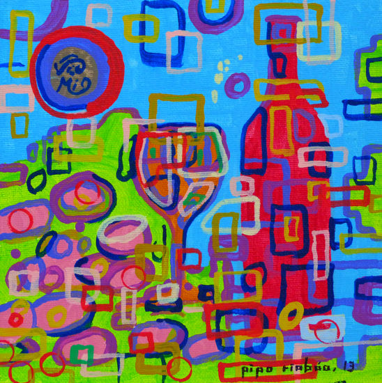 VINOPLASTICA-SERIE BODEGA #110 Acrylic Canvas Still Life Paintings