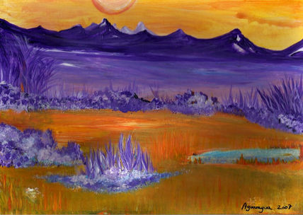 Violeta y naranja