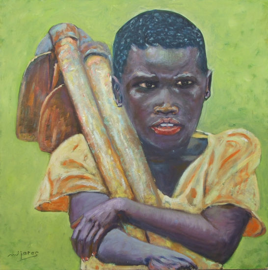 niños de africa Óleo Lienzo Retrato