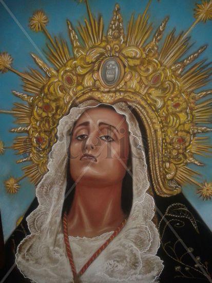 virgen .la.dolorosa Pastel Paper Figure Painting